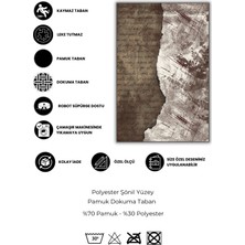 The Reef Design Kahverengi Modern Desenli Yıkanabilir Dokuma Tabanlı Kaymaz Çatlak Desenli Halı