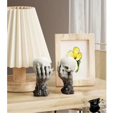 Yaratıcı Sanatlar Atölyesi Kuru Kafa Goth Hallowen Temalı Muhteşem Detaylara Sahip Doğal Soya Mum