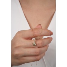 Diamine 14 Ayar Altın Aynalı Zincir İstiridye Kabuğu Kolye