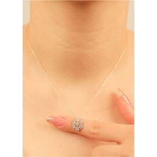 2.20 gr (Gram) Kar Tanesi Taşlı Kolye 45 cm 14 Ayar Altın