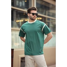 Madmext Koyu Yeşil Bisiklet Yaka Regular Fit Erkek T-Shirt E7126