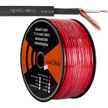MagicVoice B96 Profesyonel Tek Damarlı Blendajlı Enstrüman Mikrofon Kablosu Mono 100 Metre (Kırmızı)
