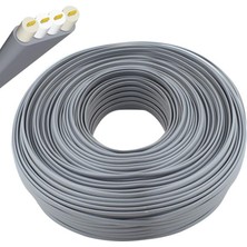 Powermaster Gri 4'lü Flat Köken Telefon Kablosu