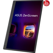 Asus ZENSCREEN MB166CR   15.6 IPS 1920x1080 5MS USB-C 3YIL MAT EKRAN,360° DAYANAKLI STAND, DUSUK MAVI ISIK TASINABILIR USB MONITOR