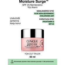 Clinique Moisture Surge™ SPF 25 Nemlendirici Yüz Kremi - 50ml | Aloe Vera BioFerment, Hyalüronik Asit