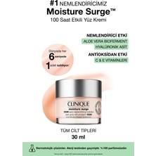 Clinique Moisture Surge™ 100 Saat Etkili Nemlendirici Yüz Kremi 30ml | Aloe Vera BioFerment, Hyalüronik Asit