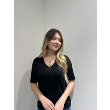 Kadın Bluz Mesh Detaylı