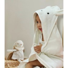Gürpamuk Home Baby Pamuklu Yumuşacık Kız-Erkek Bebek/yenidoğan Banyo Havlu Kundak Krem/tavşan