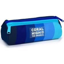 Coral High Kids Renkli Çizgili Üç Bölmeli Kalem Çantası 11195