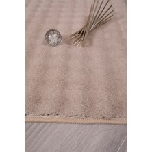 Bubble Yuvarlak Bej Uzun Tüylü Yumuşak Peluş Kaymaz Yıkanabilir Salon Oturma Odası Balkon Halısı