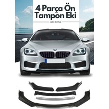 Gri 4 Parça Ön Lip Universal Ön Tampon Eki Piano Black Gri Renk