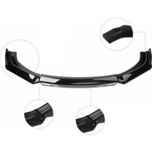 Gri 4 Parça Ön Lip Universal Ön Tampon Eki Piano Black Gri Renk