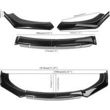 Gri 4 Parça Ön Lip Universal Ön Tampon Eki Piano Black Gri Renk