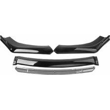 Gri 4 Parça Ön Lip Universal Ön Tampon Eki Piano Black Gri Renk