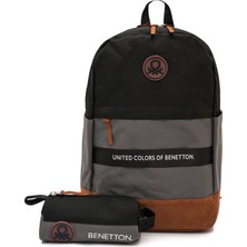 United Colors Of Benetton Siyah-Gri Okul Çanta Seti Ergonomik Tasarım ve Şık Görünüm