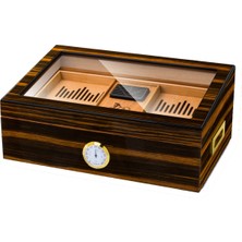 Lubinski Cedar Camlı Tepsili Puro Kutusu Humidor Kahve 100S
