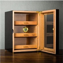 Lubinski Camlı 3 Çekmeceli Humidor Puro Kutusu Maun 100s