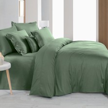 Sarev Monochrome Forest Green %100 Pamuk Saten ''300 Tc" Nevresim Takımı Tk V15