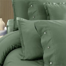 Sarev Monochrome Forest Green %100 Pamuk Saten ''300 Tc" Nevresim Takımı Tk V15