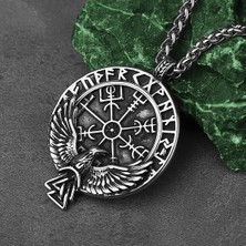 No.18 Boyutu Hnl Paslanmaz Çelik Kolye Mızrak Ucu Viking Rune Zincir Kolye Erkekler Için Erkek Boyun Takı Aksesuarları Hediye (Yurt Dışından)