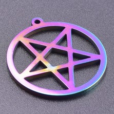 S798-R 9 Adetlot Paslanmaz Çelik Büyücülük Yıldız Pentagram Charms Pentagramı Kolye Takı Yapımı Için Kolye Küpe Toplu (Yurt Dışından)