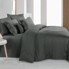 Sarev Monochrome Dark GREY%100 Pamuk Saten ''300 Tc" Nevresim Takımı  Çk V9