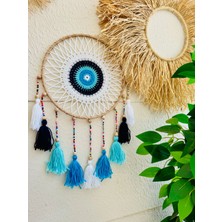 Makromenis Nazarlık Düşkapanı Nazar Boncuğu Rüya Tutucu Kapı Süsü Duvar Süsü Dreamcatcher Mandala