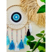Makromenis Nazarlık Düşkapanı Nazar Boncuğu Rüya Tutucu Kapı Süsü Duvar Süsü Dreamcatcher Mandala