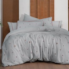 Sarev Plana Gri King Size %100 Pamuk Mood Comfort Müslin Nevresim Takımı