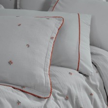 Sarev Plana Gri Tek Kişilik %100 Pamuk Mood Comfort Müslin Nevresim Takımı