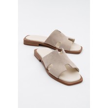 Luvi Jez Bej Süet  Deri Kadın Terlik