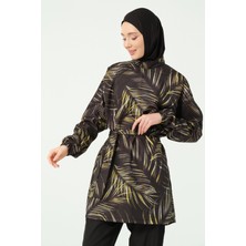 Alfasa Yaprak Desenli Oversize Tesettür Mayo