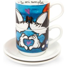 Egan Italy Love Sweet Love 2’li Mavi Espresso Fincan Seti