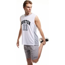 Koton Baskılı Bisiklet Yaka Kolsuz Spor Basketbol Tişörtü