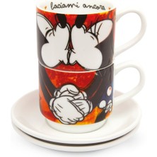 Egan Italy Love Sweet Love 2’li Kırmızı Espresso Fincan Seti