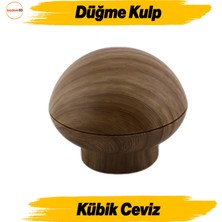 Badem10 Luka Düğme Ceviz Mobilya Mutfak Dolap Dolabı Çekmece Kulpu Plastik Kahverengi Tek Vidalı Kulp