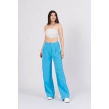 MissVina 30144 Ön Çift Pileli Salaş Plazzo Cepli Pantolon