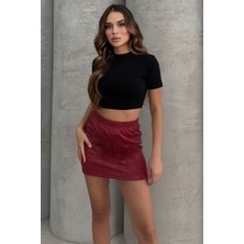 Lesa Wear Yüksel Bel Simli Mini Kalem Etek