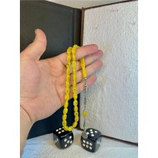 Anemore Collection Altın Varaklı Tesbih Kapsül Kesim Sarı Renkli T-28