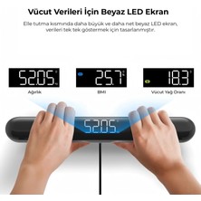 Fabcio Fitsmart Pro Bluetooth 8 Elektrotlu Çok Fonksiyonlu Yağ Ölçer Profesyonel Akıllı Tartı