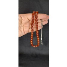 Anemore Collection Çubuk Kehribar Tesbih Kapsül Kesim Sarı Renk T-321