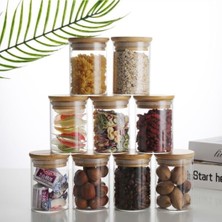 Bambu Vakum Kapaklı Cam Baharatlık