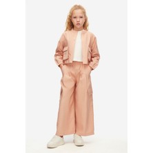 08-14 Yaş Kız Çocuk Rose Pantolon Ceket Üçlü Takım - Pudra