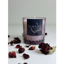 Aurelia Candle -Tekli Mor Kristal Desenli Cam Bardak Kokulu Mum