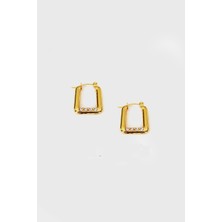 Glare Jewellery Taşu Model Altın Kaplama Küpe