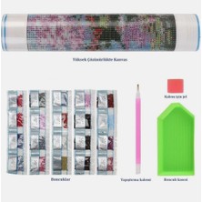 Elmas Boyama Boncuklu Goblen Mozaik Puzzle Kristal Taşlı Pano 40X30 Kit Tam Set