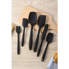 6'lı Silikon Yanmaz Yapışmaz Mutfak Pasta Yumurta Fırçası Kaşık Bıçak Spatula Seti