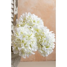 Yapay Vazo Çiçeği Ortanca 75 cm 5 Dal Beyaz