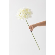 Yapay Vazo Çiçeği Ortanca 75 cm 5 Dal Beyaz