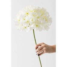 Yapay Vazo Çiçeği Ortanca 75 cm 5 Dal Beyaz